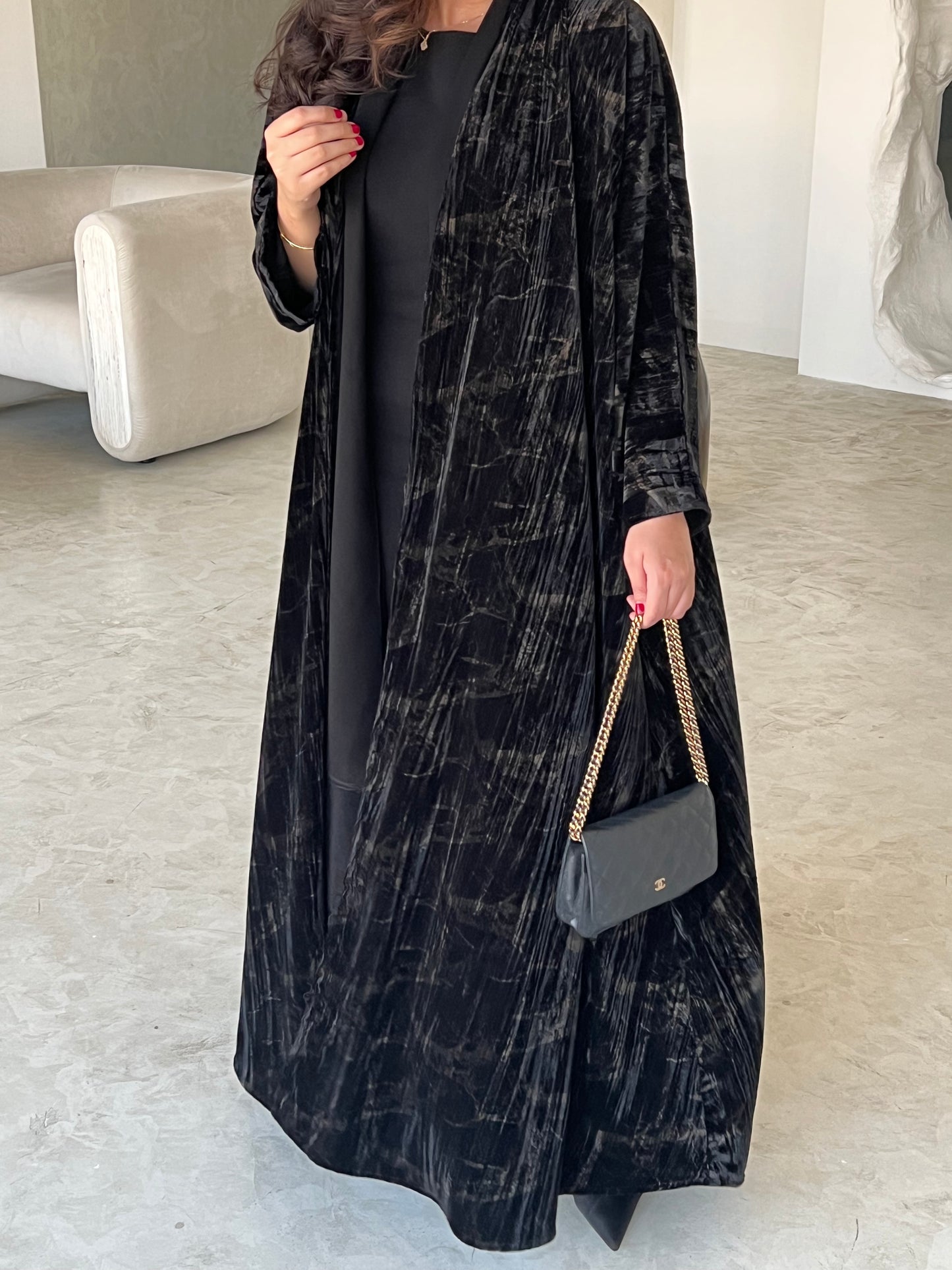 VELVET PRINT ABAYA